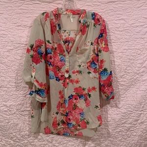 Pink floral tunic